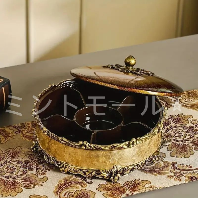 かわいい置物 ふたつき 1段 重箱 ヴィンテージテーブルウェア お菓子入れ 小物入れ 飾り皿 樹脂製 ヨーロッバ風 テーブルウェア テーブル