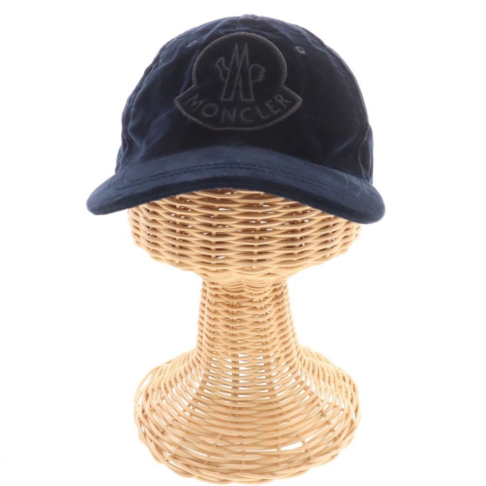 MONCLER ネイビー ベルベットキャップ MONCLER HATS NAVY MONCLER