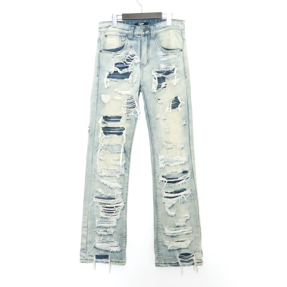 Jaded London デニム　30 JADED LONDON】Creased Indigo XL Colossus コロッサス デニム