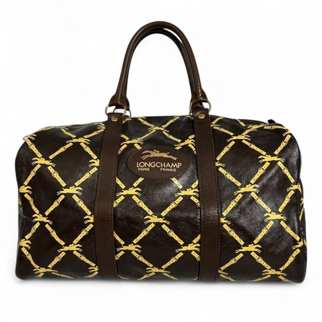 美品 LONGCHAMP ロンシャン ボストンバッグ レザー ヴィンテージ