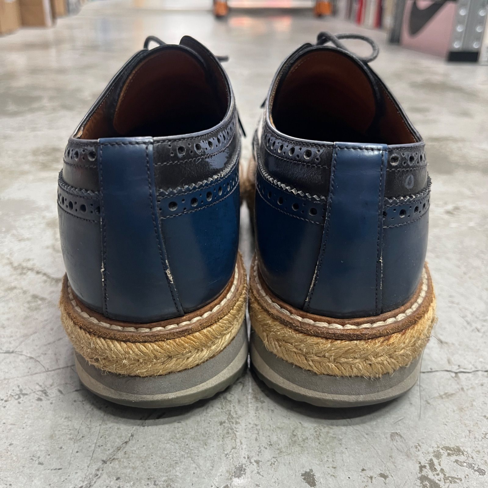 PRADA (プラダ) ウイングチップ レザーシューズ ブラック 2EG