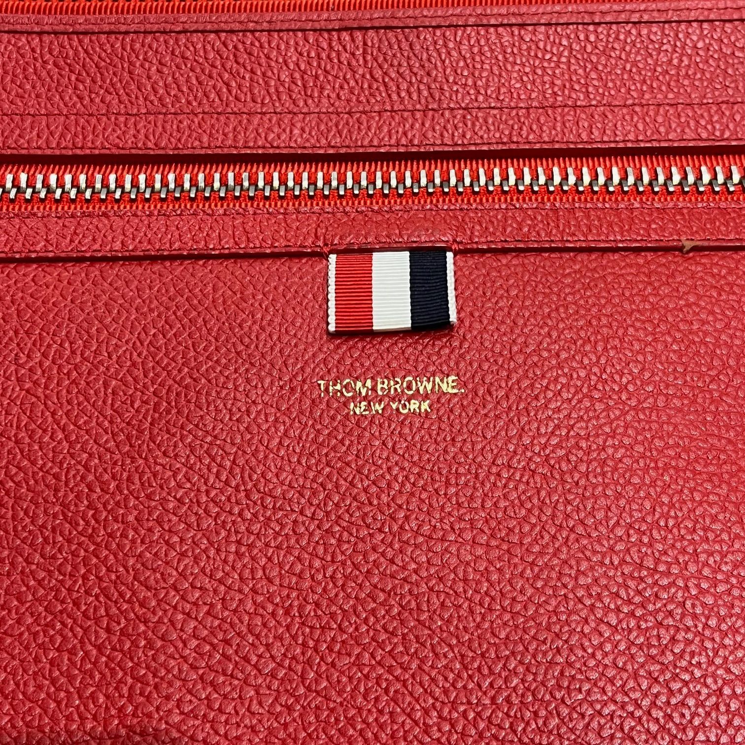 THOM BROWNE レザー トリコロール クラッチバッグ トムブラウン 