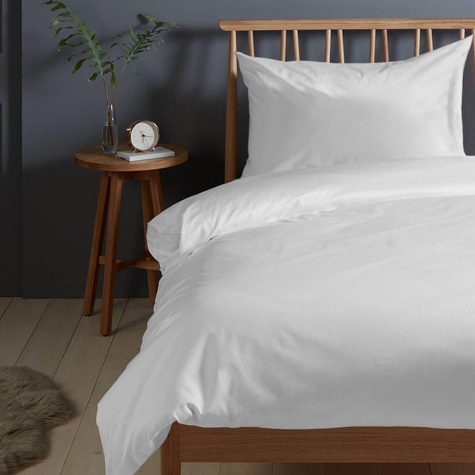 在庫処分 Pizuna 掛け布団カバー2点セット シングル400スレッドカウント 梳毛ロングステープル綿100％サテン織り洗濯機で洗える掛け布団カバーセット - 掛け布団カバー1枚 150cmx210cm ＋枕カバー1枚 43cmx63cm ホワイト