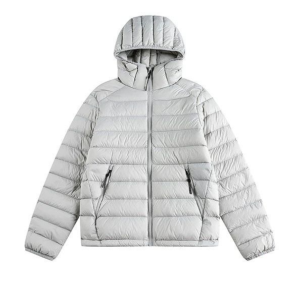 ♥ h シンプル＆ヴィンテージ風 ホワイトダックダウン ショート丈面包服｜ユニセックス 冬用 厚手フード付きダウンジャケット