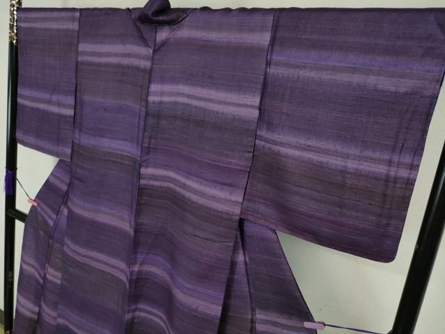 平和屋本店□極上 京都染織メーカー・貴久樹謹製 野蚕糸 単衣  