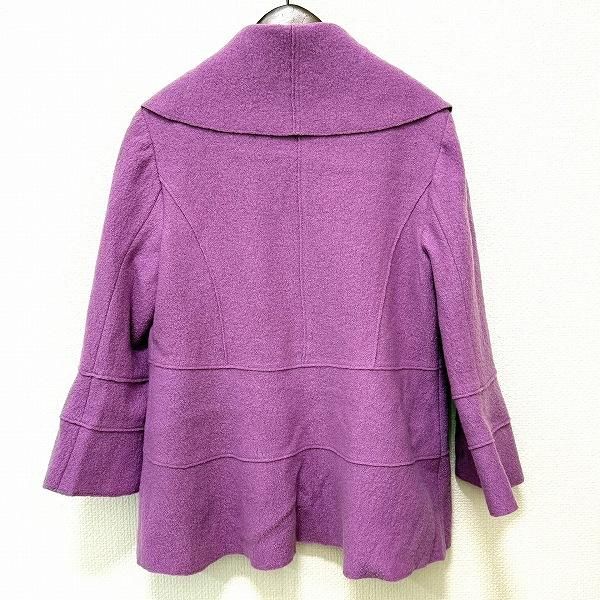 新品 タグ付 スーパービューティー 42 Ｌ ネイビー パープル ジャケット wnc スーパービューティー SUPER BEAUTY ジャケット 42 紫系 フリル