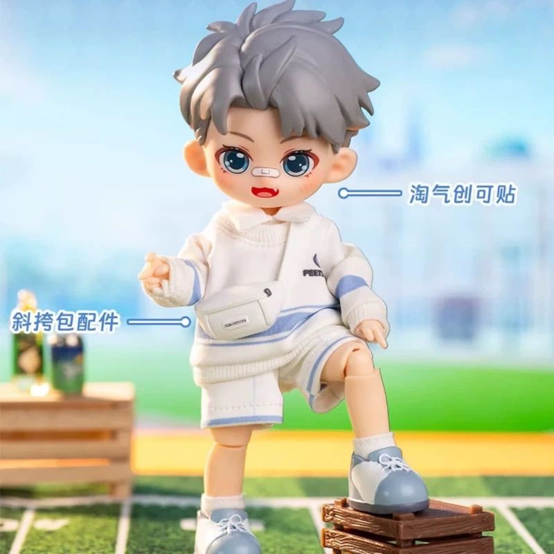 【開封済】SIMONTOYS 佩特森 Season1 “ペターセン男子学生シリーズ” 1/12 BJD Doll 15cm 人形 人偶 置物 海外限定 ブラインドボックス 置物 【モデル：スポーツ特待生 Boy】grey hair 1点