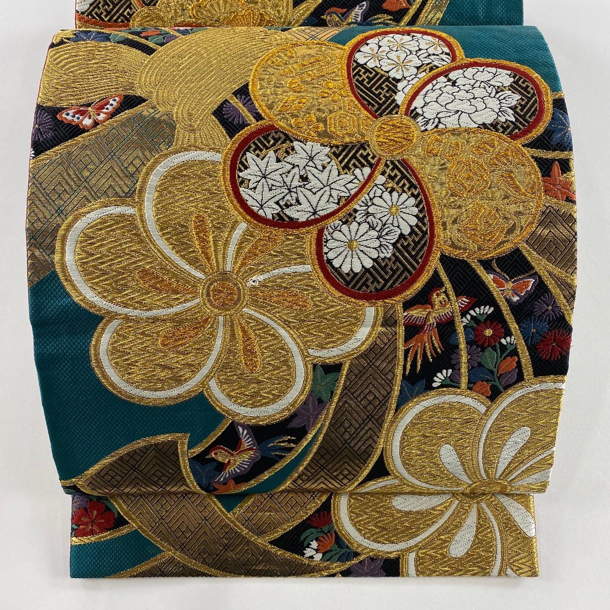 豪華な唐織七宝華紋♡正絹六通袋帯 豪華な唐織七宝華紋♡正絹六通袋帯