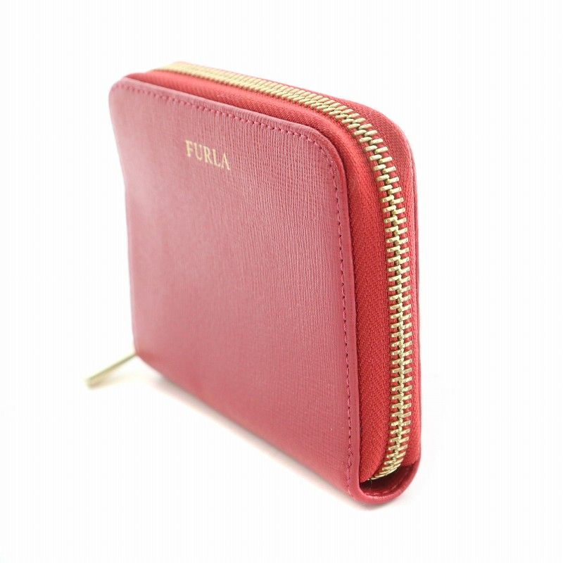 フルラ FURLA コンパクトウォレット 二つ折り財布 レザー ロゴ プリント 赤 レッド /BB □OF - メルカリ