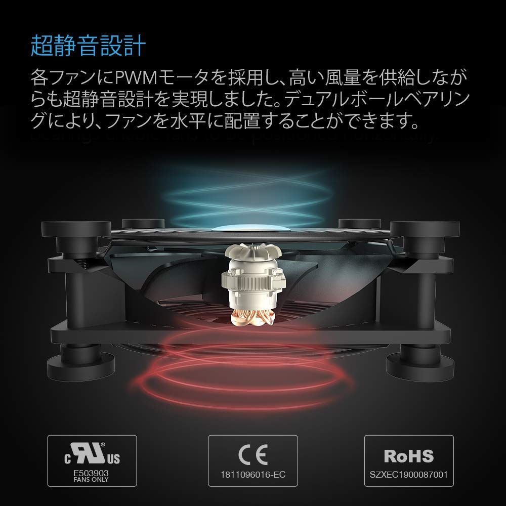 新着商品】80mm USB 2台1組 Fan 冷却ファン 静音 UL認定済み 受信機 S5