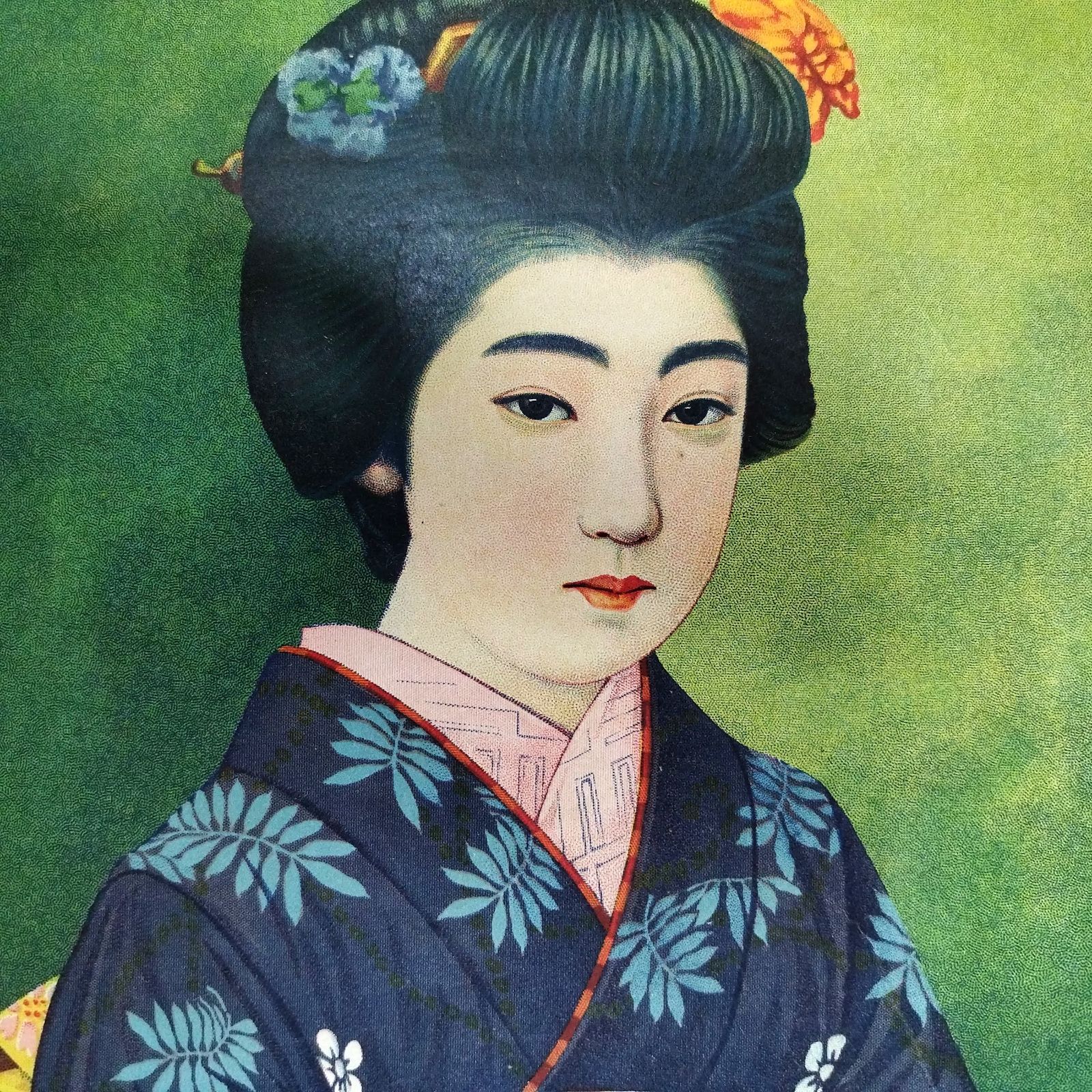 戦前 石版刷◇引札◇美人画 和装 ポスター 広告 宣伝 チラシ 明治時代