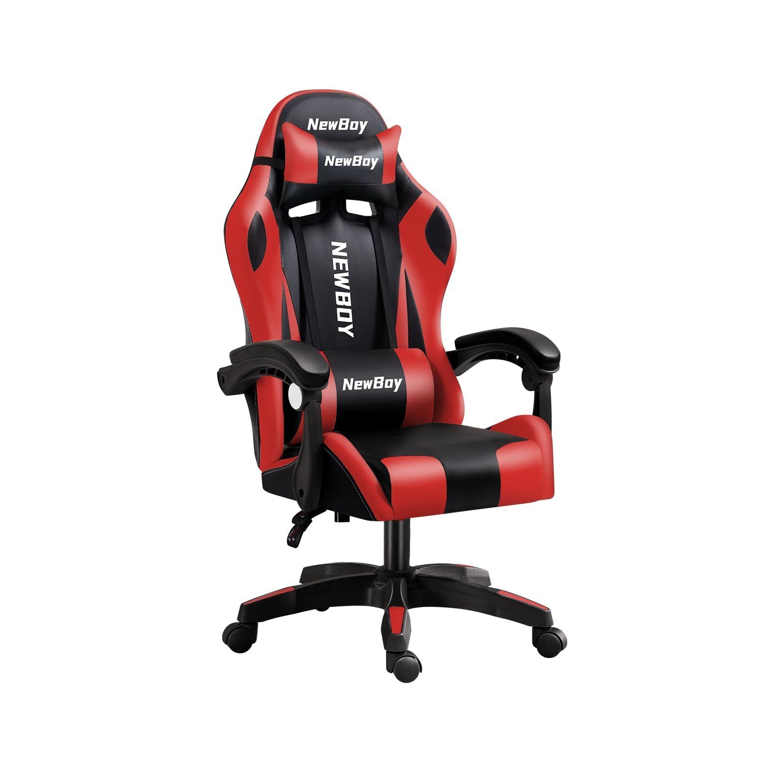 【特価】NewBoy ゲーミングチェア gaming chair オフィスチェア オットマン オフィス ゲーム用チェア リクライニングチェア デスクチェア パソコンチェア 疲れない 椅子 テレワーク (黒と白A)