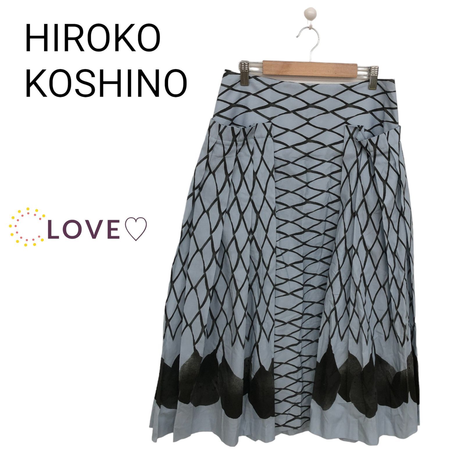 HIROKO KOSHINO 麻スカート 63-90-