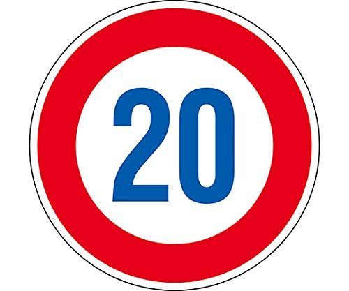 緑十字 道路標識 構内用 制限速度２０キロ 道路３２３－２０Ｋ ＡＬ ６００ｍｍΦ 反射タイプ アルミ製 133673