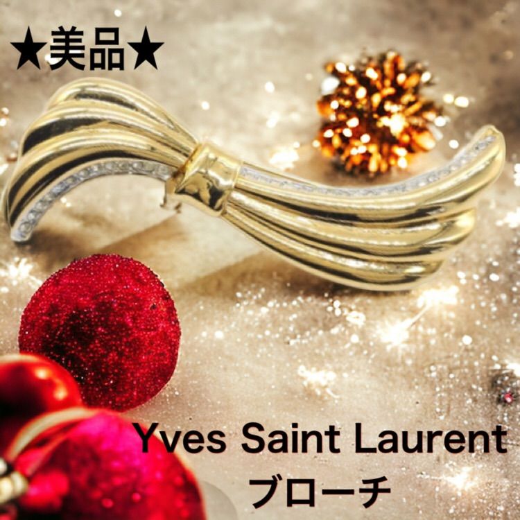 美品】Yves Saint-Laurent アンティーク ブローチ ゴールド