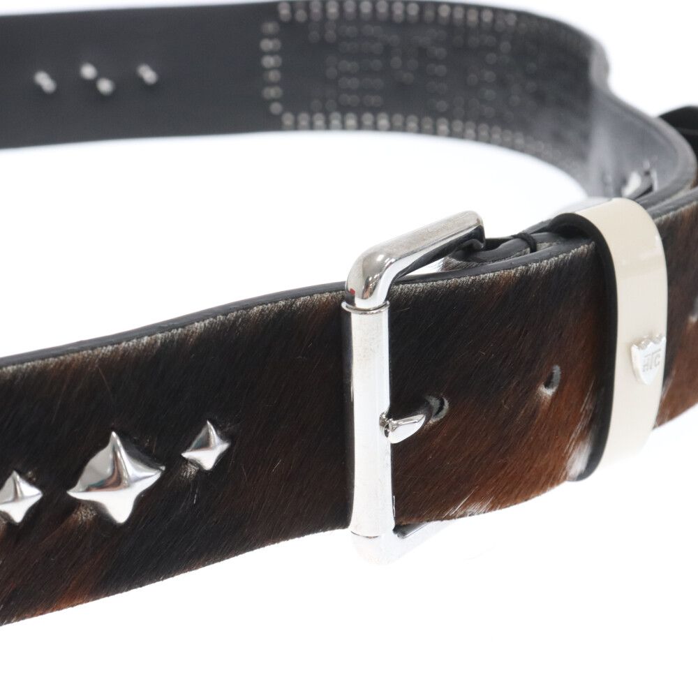 SUPREME (シュプリーム) 23SS × HTC Hollywood Trading Company Studded Belt Cow  ハリウッドトレーディングカンパニー ハラコレザースタッズベルト ブラウン