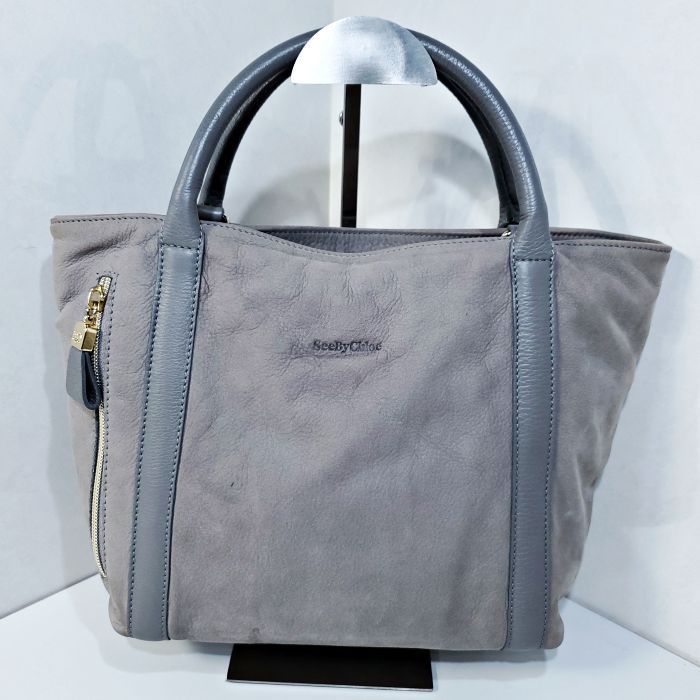 シーバイクロエ☆レザーハンドバッグ シーバイクロエ SEE BY CHLOE レザー ハンドバッグ グレー