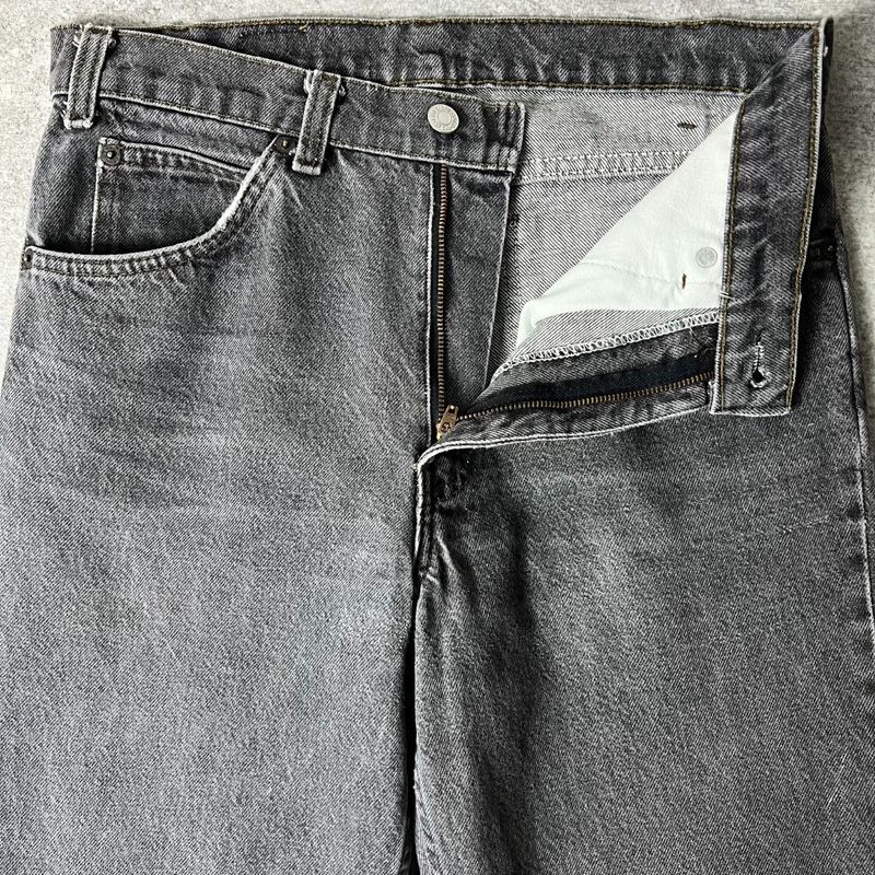80s USA製 Levis 509 0259 先染め ブラック デニム パンツ 32 34 / 80