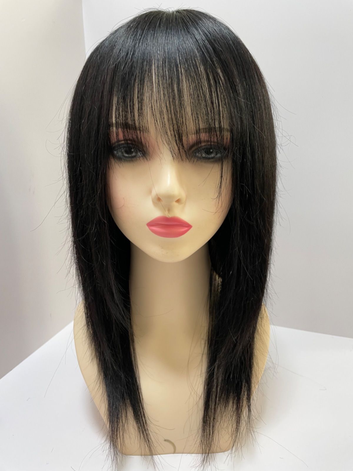フルウィッグ人毛ウィッグ医療ウィッグロングストレートナチュラルブラックブラウン
