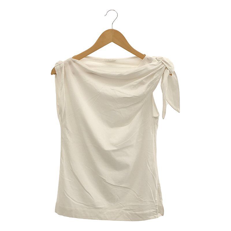 DRIES VAN NOTEN / ドリスヴァンノッテン | コットン ショルダーリボン ノースリーブトップス カットソー | XS | レディース