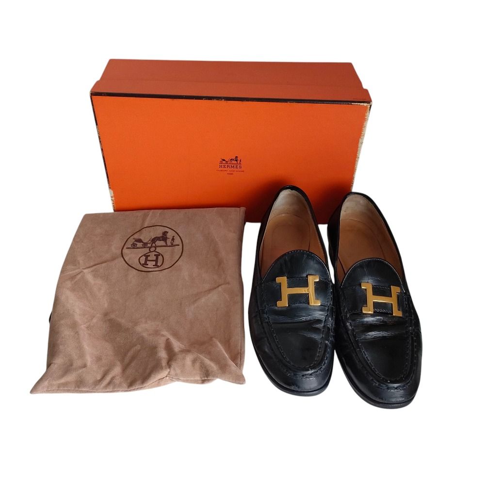 HERMES エルメス　コンスタンス　Hロゴ　レザー　ローファー　43 1/2 エルメス(HERMES)エルメス コンスタンス ローファー 靴