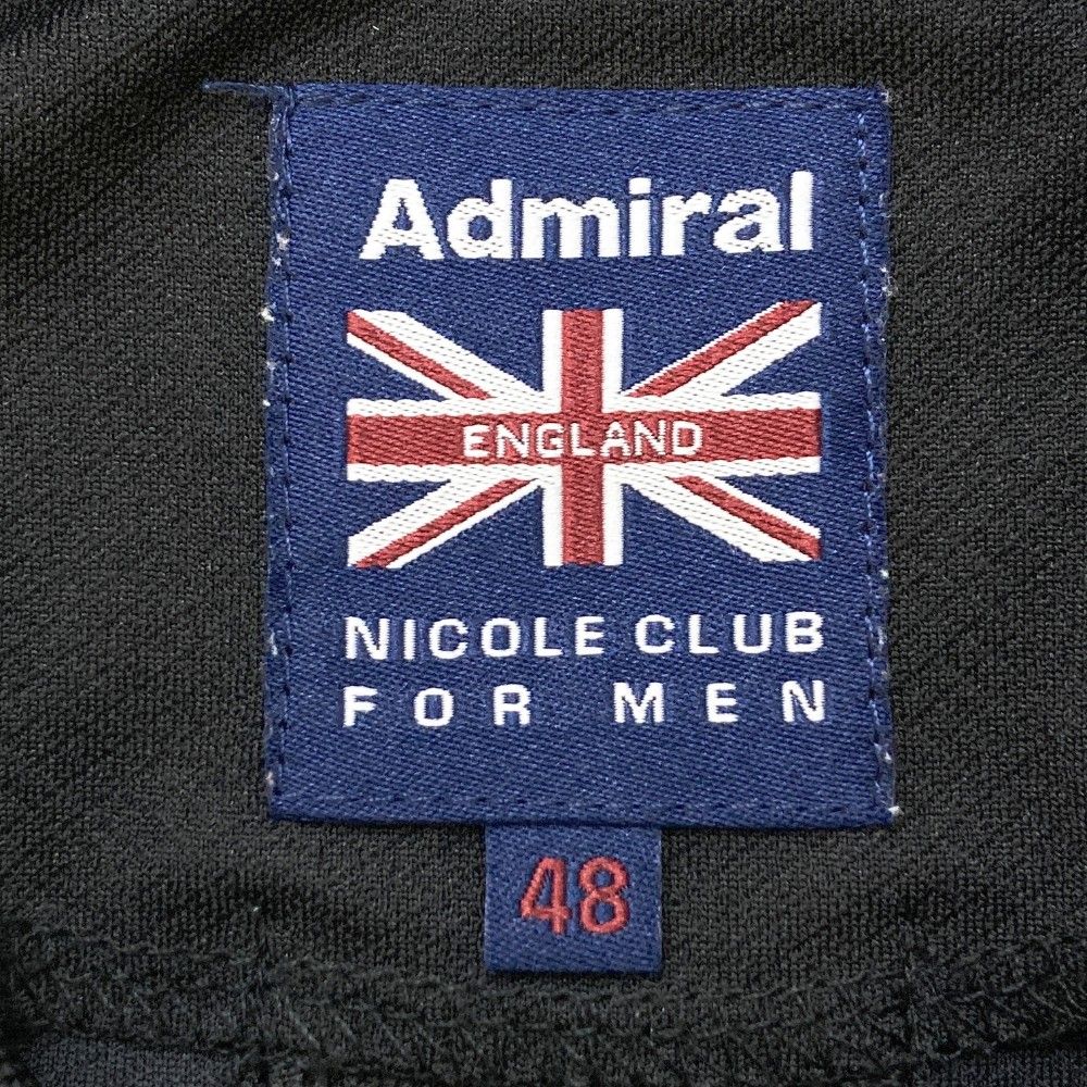サイズ：48 ADMIRAL アドミラル ×NICOLE CLUB 半袖ポロシャツ  ブラック系 [240101384171] ゴルフウェア メンズ ストスト サイズ：48 ADMIRAL アドミラル ×NICOLE CLUB 半袖ポロシャツ