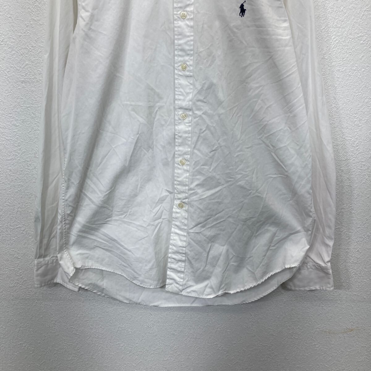 Ralph Lauren 長袖 シャツ Mサイズ ラルフローレン ボタンダウンシャツ ホワイト 古着卸 アメリカ仕入 t2409-3493