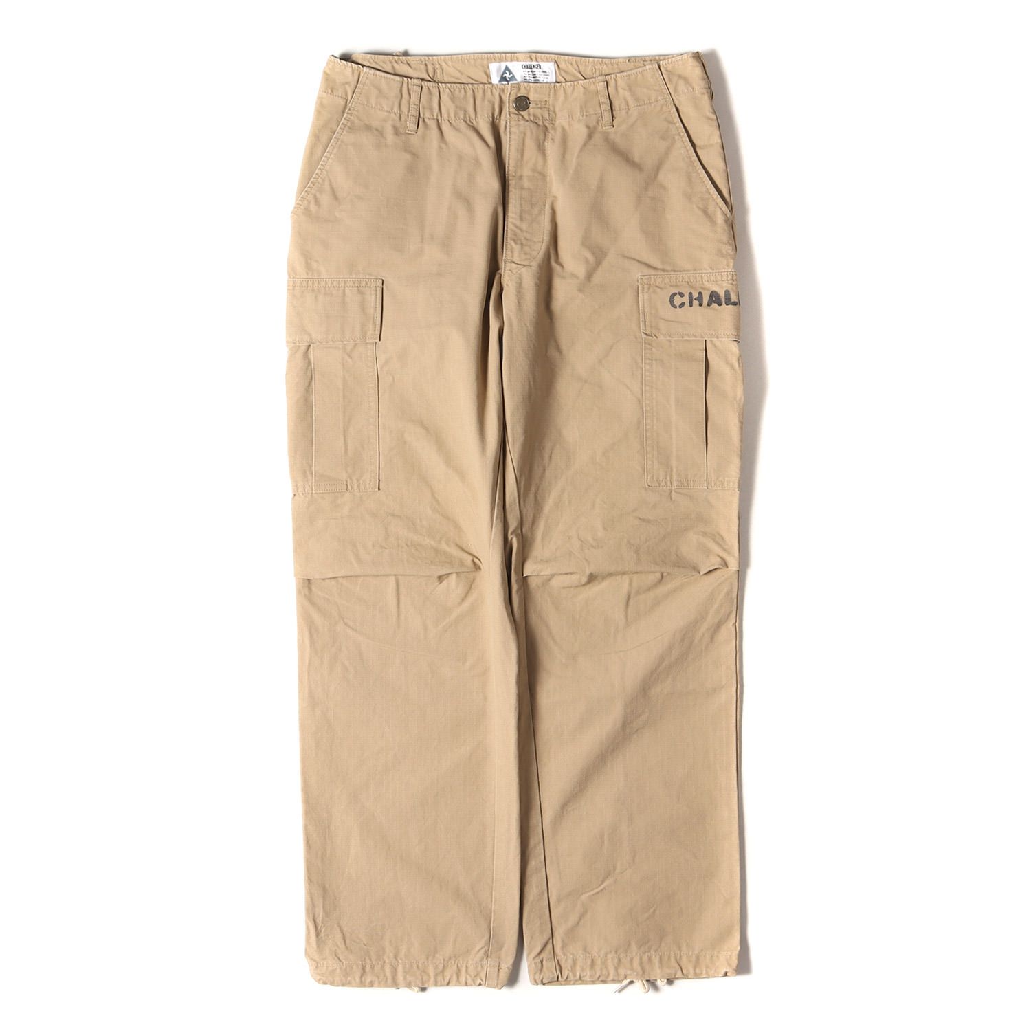 CHALLENGER チャレンジャー パンツ サイズ:L ステンシルロゴ リップストップ カーゴパンツ 6PKT CARGO PANTS ベージュ  ボトムス ズボン ブランド カジュアル【メンズ】 - メルカリ