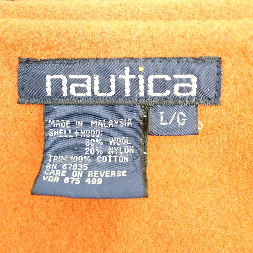サイズ表記サイズL肩幅90年代 NAUTICA ノーティカ ダッフルコート 防寒 チンスト ライン系 ネイビー (メンズ L)   N6183