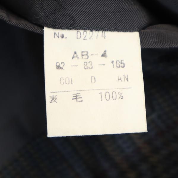 クリスチャンディオール 90s オールド チェック テーラードジャケット AB-4 グレー系 Christian Dior メンズ   【221115】56cm肩幅