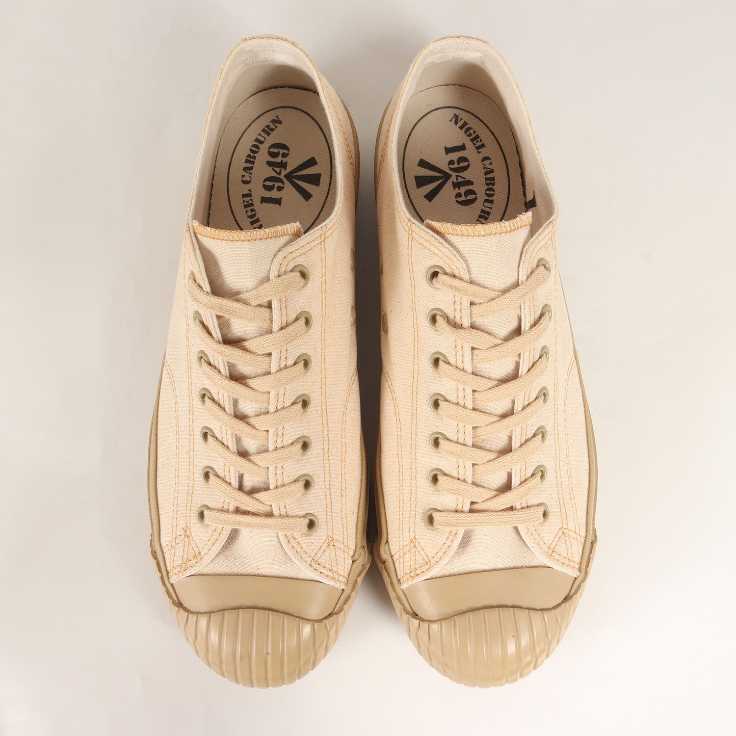 Nigel Cabourn ナイジェルケーボン サイズ:26.5cm MOONSTAR WWⅡ MILITARY SHOES low top (8020062000) ミリタリー シューズ MADE IN JAPN アイボリー 8 1/2 コラボ スニーカー