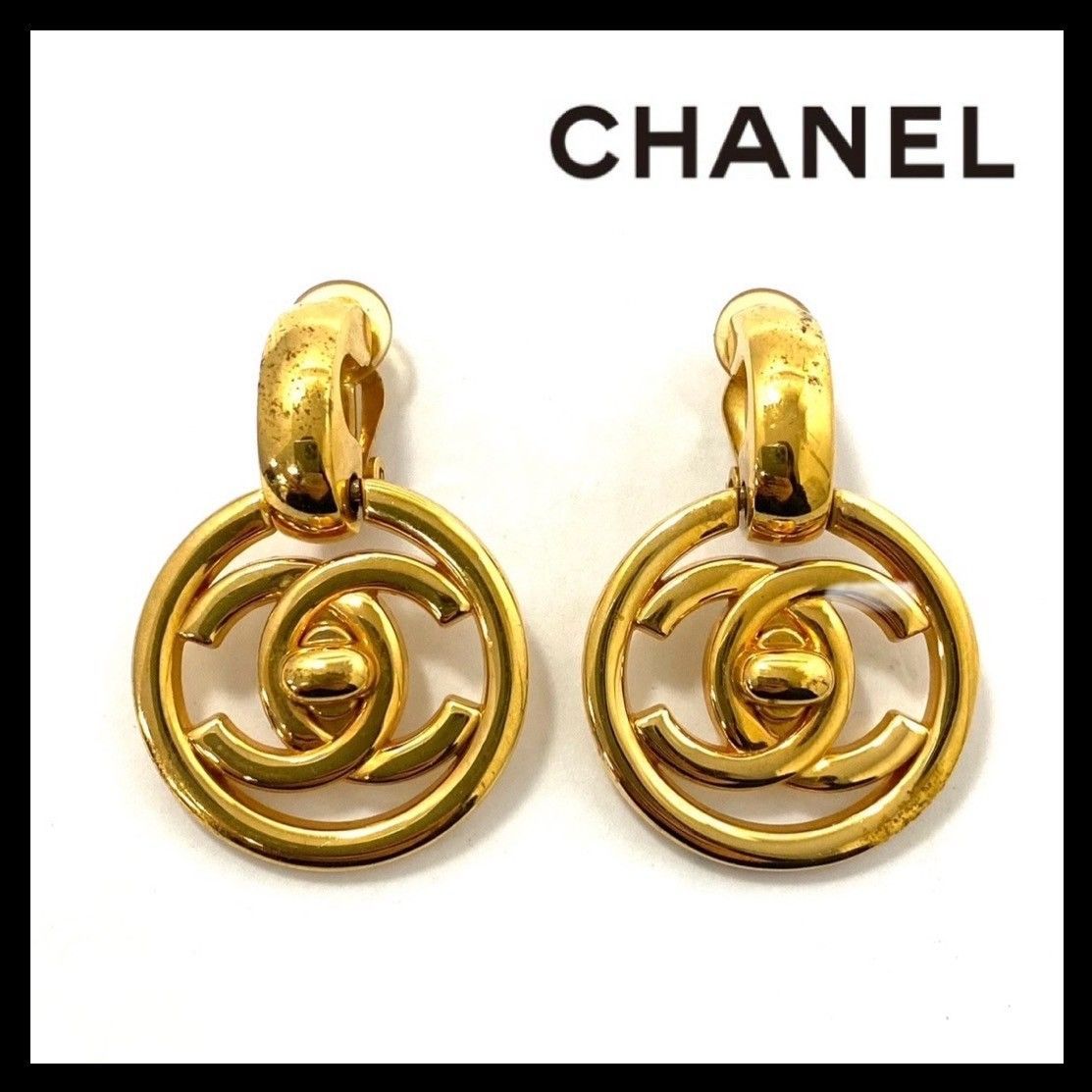 CHANEL】ココマーク イヤリング 97 P ゴールド/金カラー ターンロック 