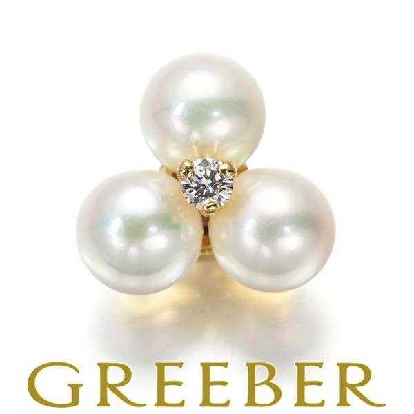 ミキモト ピアス ベビーパール 真珠 4.7mm ダイヤ ダイヤモンド 片耳 K18YG