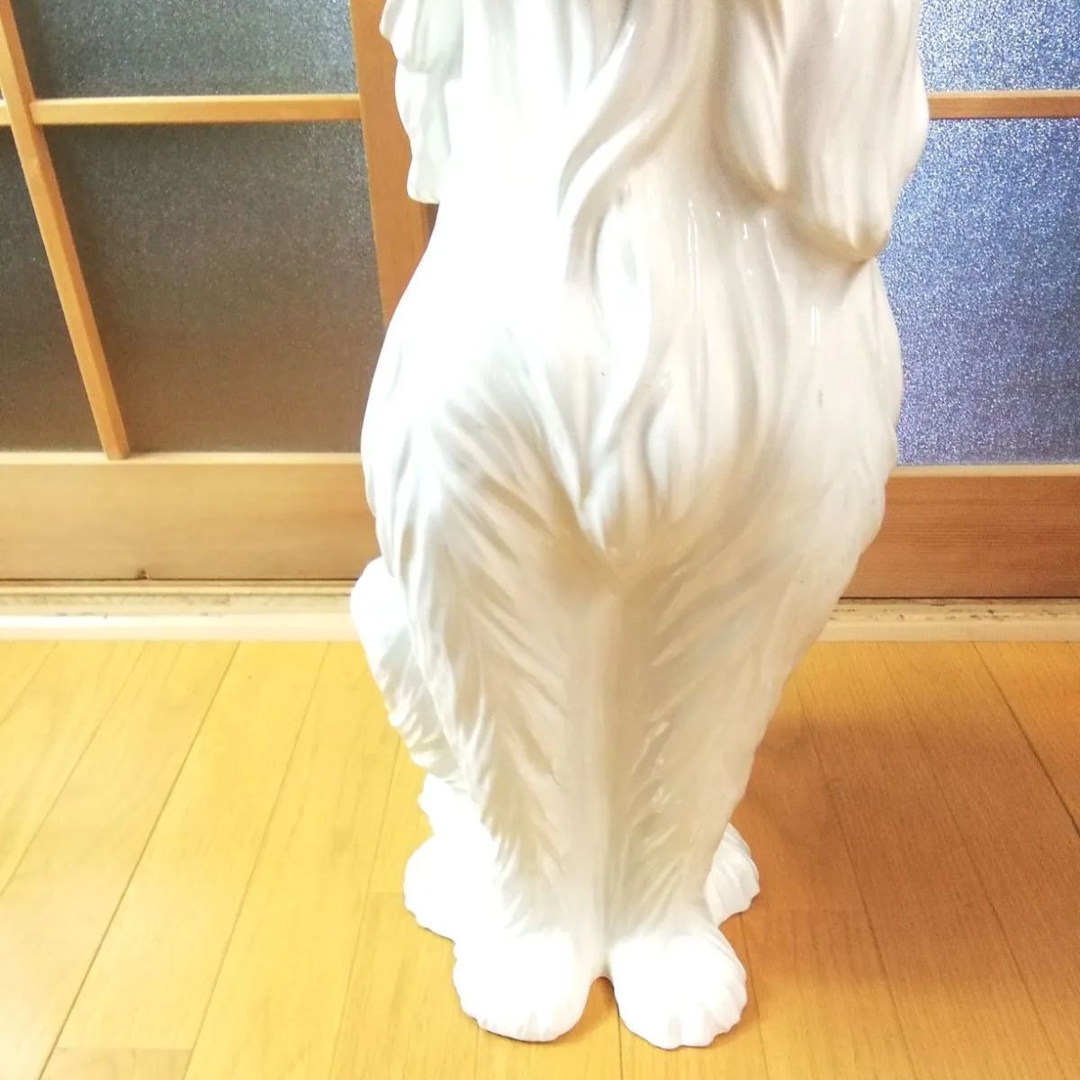イタリア製陶器アフガンバウンド犬(美品) ヴィンテージ 》アフガンハウンド 38㎝ 陶器製 犬 置物 加藤工芸