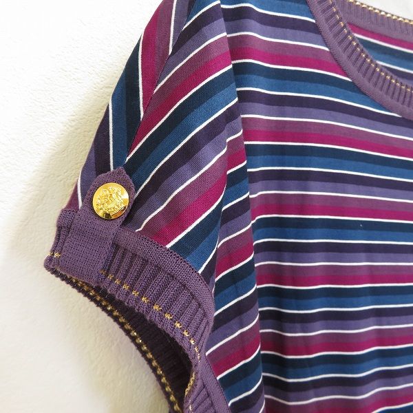 #snc レリアン Leilian カットソー Tシャツ 11 紺 半袖 ラインストーン 美品 レディース [944941] 109454_db01.jpg?20250610113047
