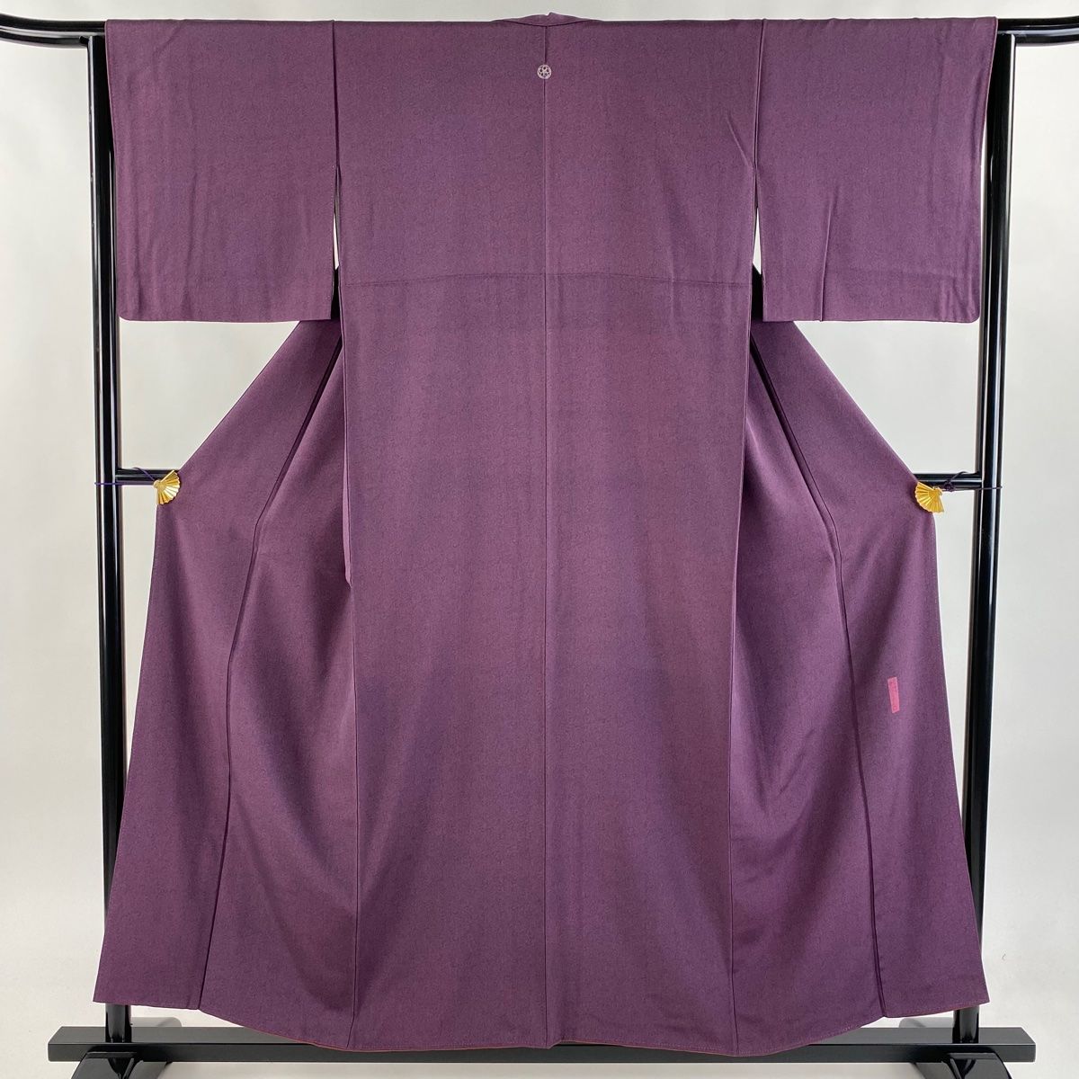 江戸小紋 身丈155cm 裄丈63.5cm S 袷 人間国宝 中村勇二郎 落款 古代菊 紫 正絹 一つ紋