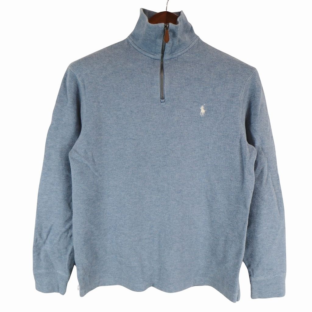 90-00s Polo by Ralph Lauren ポロバイラルフローレン ハーフジップセーター アメカジ ブルー (メンズ S) 中古 古着 O8839