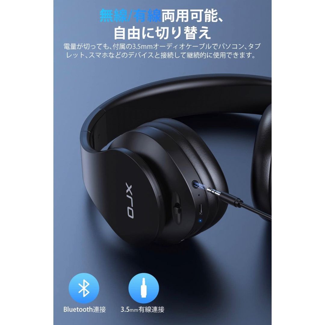 OJX 【Bluetooth5.3 ワイヤレスヘッドホン】 マイク付き - メルカリ