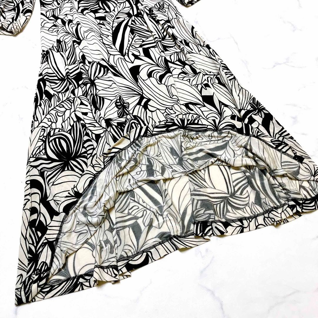 エポカ ジャージーワンピース 美ライン ボタニカル柄 伸縮性有 38 S