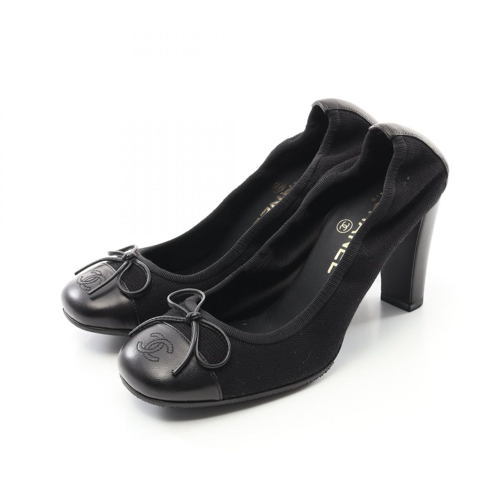 シャネル CHANEL パンプス ココマーク G26361Y04898 ブラック レザー ハイヒール レディース Used A