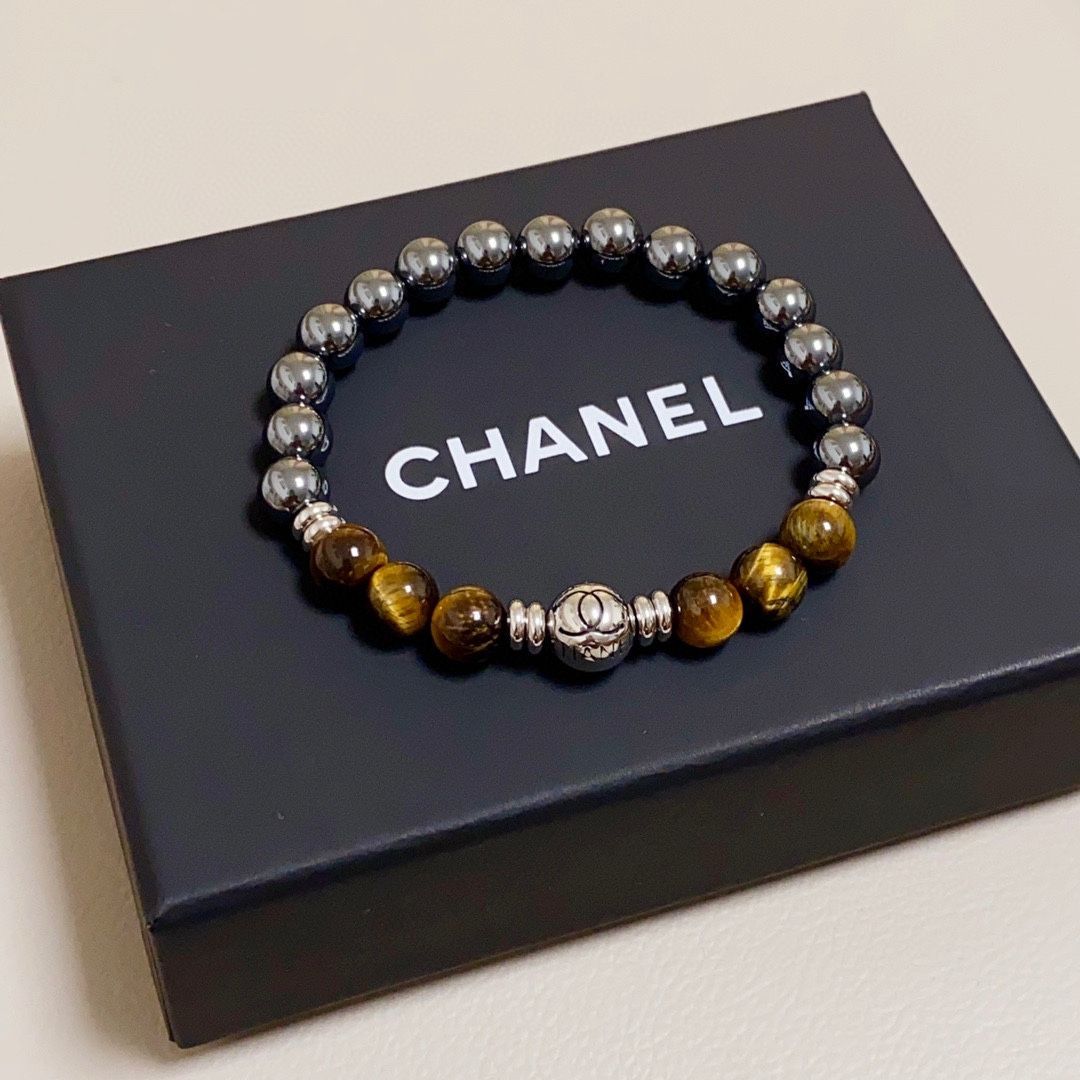 CHANEL シャネル CCロゴ入り 高級天然虎眼石ブレスレット|mercari 