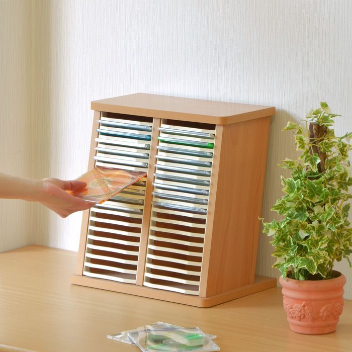 モアウッドCDスタンドW34 収納ラック CD収納 CDタワー CDケース CD