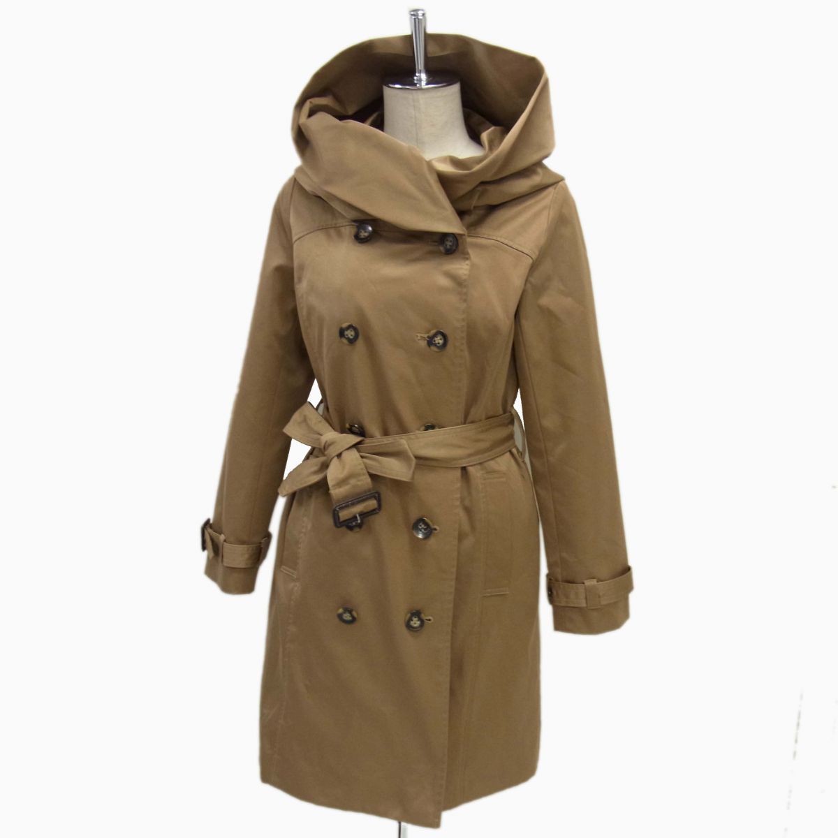 ◇BARNEYS NEWYORK フーディ トレンチコート シャイニーブラウン