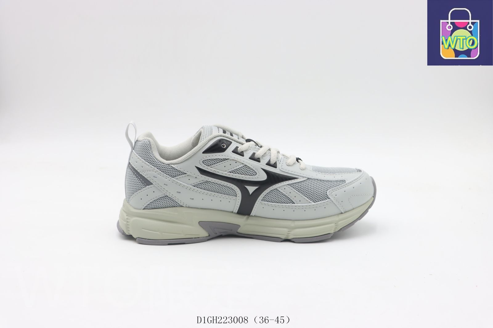 今日 ミズノのランニングシューズ グレー&ブラック D1GH223008-WTO輸入0