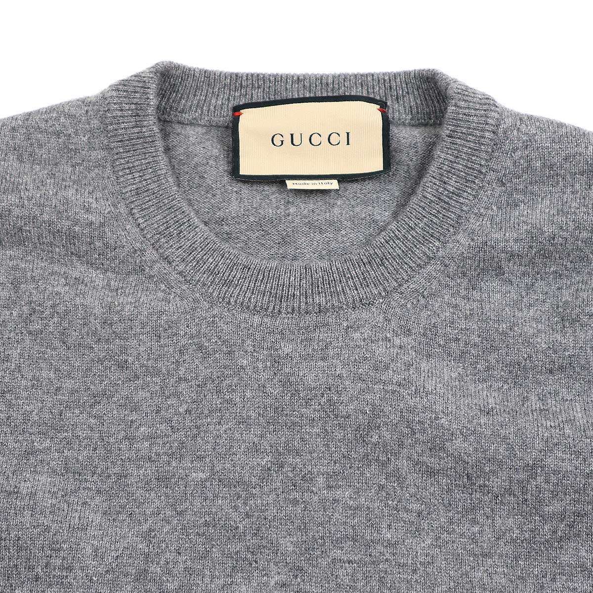 GUCCI グッチ カシミヤロゴニットセーター グレー L 642794 XKBRM