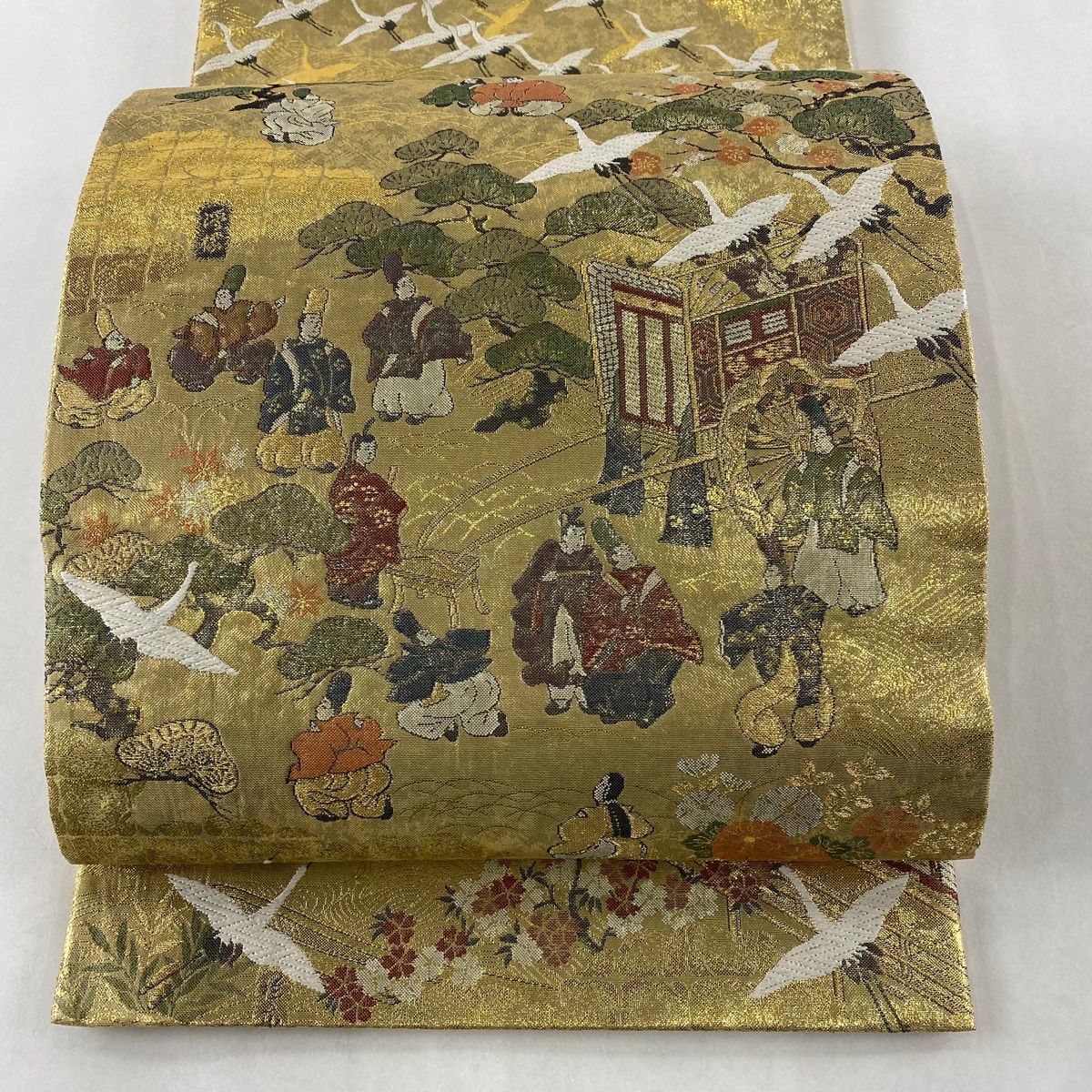 正絹 袋帯 金色 貝合せ 源氏絵巻 お太鼓 着物・浴衣（obriy.biz） 