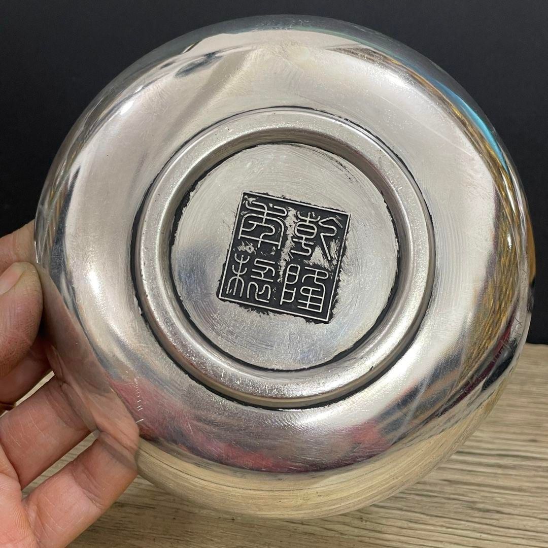 龍鳳呈祥 銅製 皿 書道具 文房具 装飾品 工芸品 美術品 置物