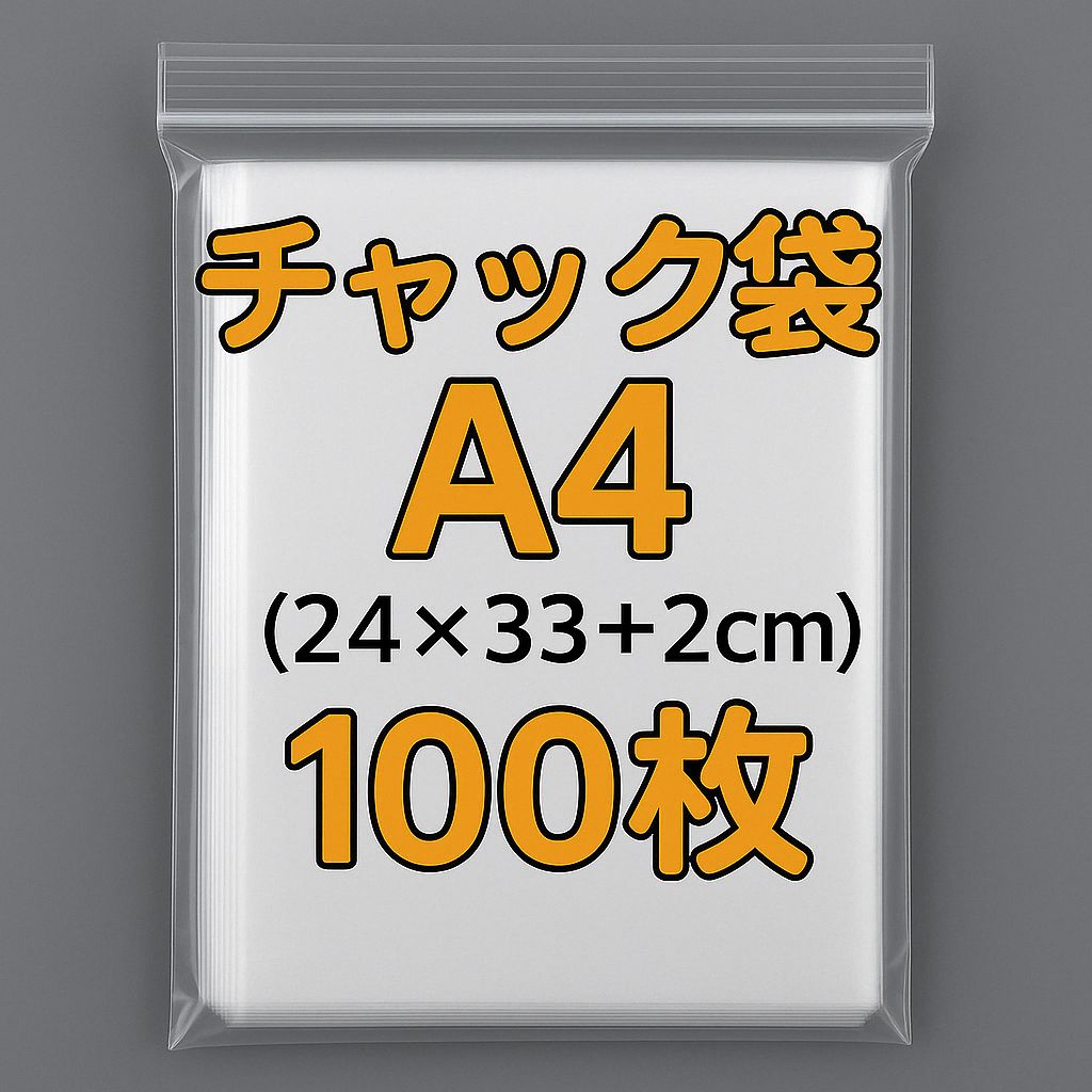 ※専用【チャック付きポリ袋】A4サイズ 1000枚 圧縮 梱包資材 チャック付き袋 A4：240×340mm 厚み0.04mm 4.4円・枚 1000枚