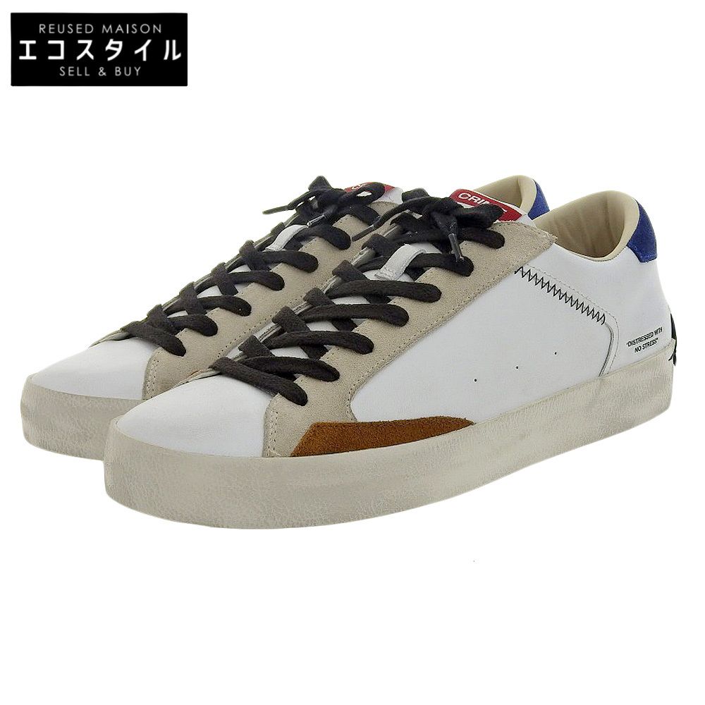 CRIME LONDON クライムロンドン DISTRESSED スニーカー シューズ メンズ ホワイト 42 18004AA6-10 42