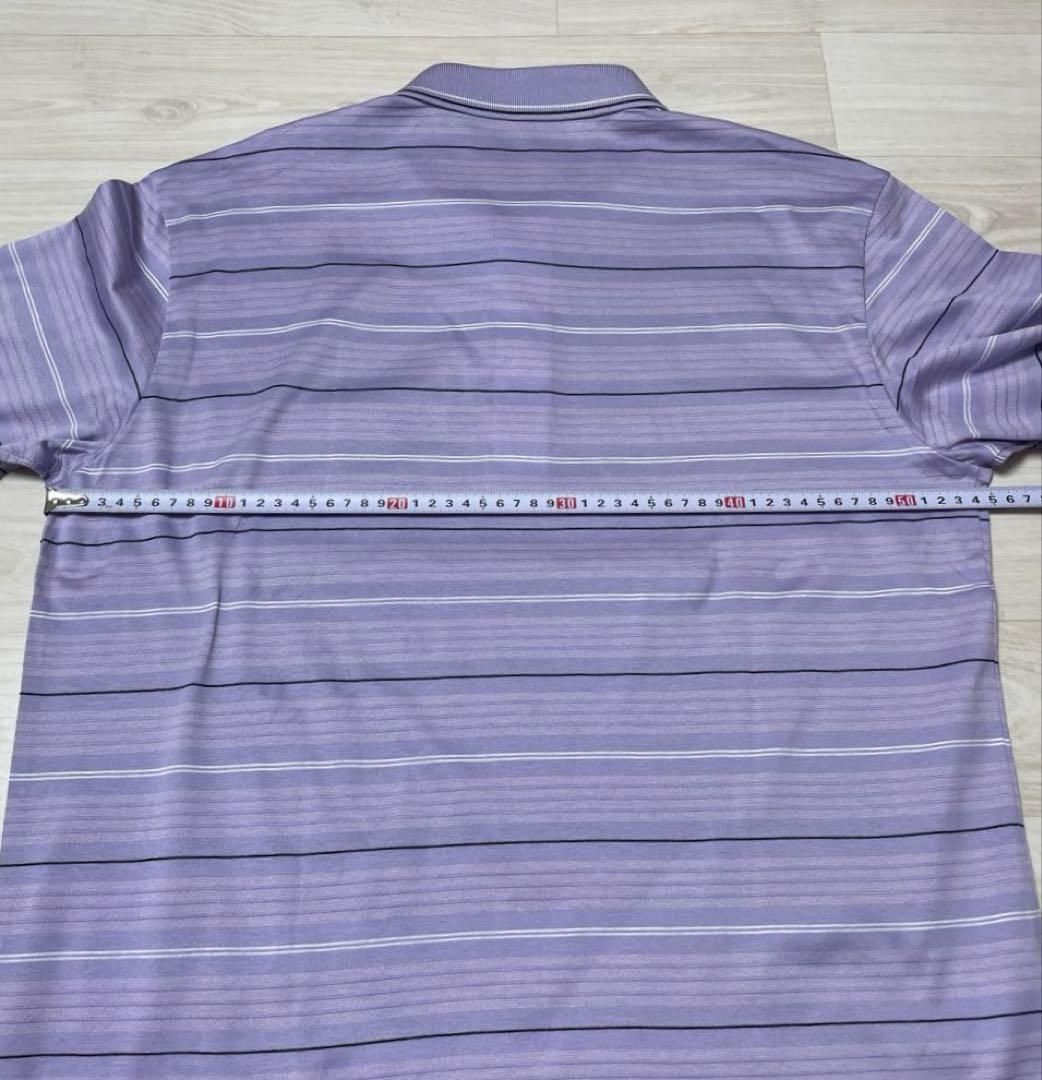 DAKS GOLF ダックス パープル ストライプ ポロシャツ L 日本製